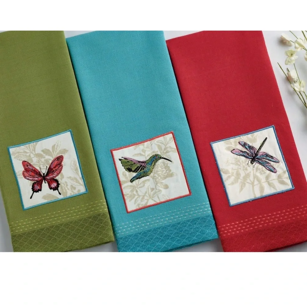 Design Imports DII Botanical Embellished Dish Towels - Set of 3